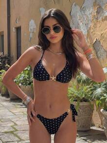 Swim Mod Women's Tropical Print Two Pieces Bikini Set, Casual Holiday - Multicolor - View 5