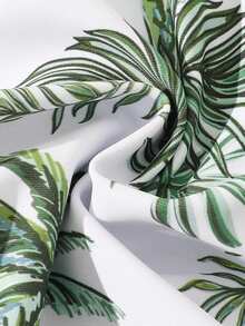 SHEIN Bộ đồ bơi liền thân cho bé gái tuổi teen, in hình cây dừa xanh, thích hợp cho bơi lội, mùa hè và kỳ nghỉ biển. - màu xanh lá - Xem 7