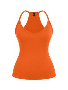 SHEIN LUNE Plus Size Casual V-Neck Sports 3 Pieces Set,Including White Sommar Gym Tank Top Racerback Women's Basic Vest Multipack Workout Tops - Multicolor - View 4