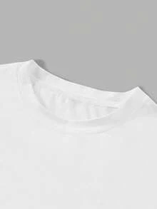 Manfinity LEGND 男士宽松黑白撞色短袖T恤，复古街头风水墨老鹰印花，适合夏季度假/音乐节穿着 - 彩色 - 查看 4