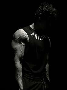 RISE LYT Men's Casual Fashionable Street Letter Print Sports Tank Top, Summer - Black - View 4