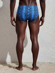 Manfinity Swimmode Quần bơi nam họa tiết da rắn màu xanh dương, kiểu dáng thường ngày, thoải mái, thích hợp cho bãi biển/hồ bơi/lướt sóng, mùa xuân/hè 2026. - Nhiều màu - Xem 2