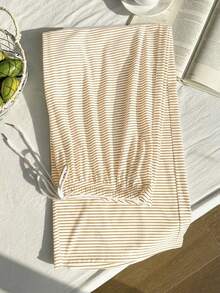 Comfortcana Quần ống rộng dáng suông kẻ sọc vàng trắng, có dây rút, phù hợp cho mùa thu/đông. - Màu vàng - Xem 6