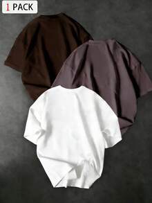 Sport MetroGents 男士圆领牛皮印花休闲百搭日常运动T恤 - 黑色 - 查看 2