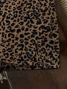 Franclia Chân váy chữ A tối giản họa tiết da báo dành cho nữ, chân váy bút chì ôm sát cạp cao họa tiết da báo đa năng mới. - Cà phê nâu - Xem 2