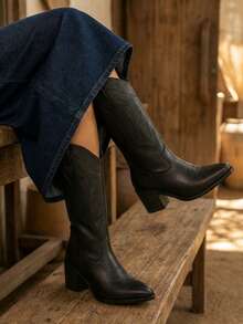 Botas vaqueras de mujer - Negro - Ver 1