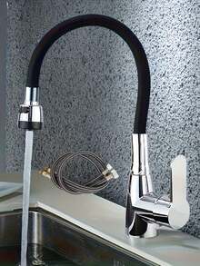 1PC 360° Swivel Kitchen Faucet Single Handle Cold Hot Water Mixer Tap Polished Finish Ceramic Valve Deck Mount For Modern Kitchen Bathroom - Multicolor - View 23