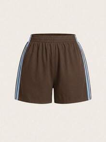 Comfortcana Quần short nữ cỡ lớn, cạp chun, kiểu dáng thường ngày, đa năng. - Màu nâu Sô-cô-la - Xem 1