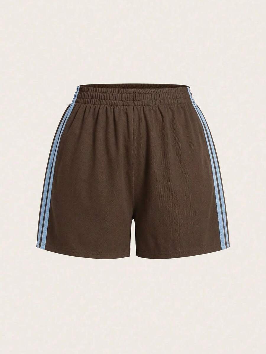 Comfortcana Quần short nữ cỡ lớn, cạp chun, kiểu dáng thường ngày, đa năng. - Màu nâu Sô-cô-la - Xem 1