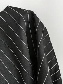 Elamini Áo sơ mi nữ cổ yếm thời trang kẻ sọc cài nút bên hông - màu đen - Xem 6