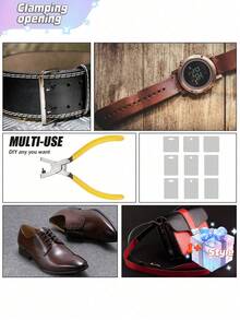 1pc Universal Handheld Belt Punch Tool For Belts, Shoelaces, Watch Straps, Men's Valentine's Day, Valentine's Day Wedding, Birthday, Pliers, Tools, Binder Clips - Yellow - View 12