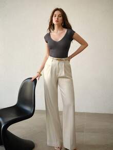 MOTF PREMIUM V NECK SLIM FIT KNIT TOP - Grey - View 6