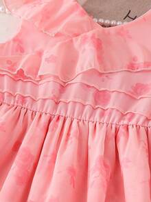 Glamorique Kids Đầm hoa dáng lệch vạt cho bé gái, phong cách Pháp ngọt ngào, mốt thời trang mùa hè mới cho tuổi teen. - Hồng - Xem 10