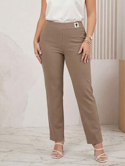 Pantalón semientubado para mujer, clásico, casual y elegante, tela de algodón y poliéster, apto para cualquier temporada. Colores lisos sin estampados. Ajuste de cintura natural con resorte ligero, bolsillos funcionales. Fresco, ligero y cómodo.