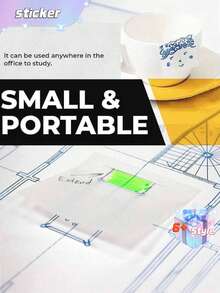 150张透明防水便签本，适用于笔记本、学校文具和办公用品，返校必备，防水自粘，半透明便签本带抽取器，非常适合学校和办公室使用，文件整理 | 功能性文具 100/50张装 - 彩色 - 查看 6
