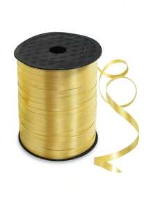 1 Roll, 250 Yard Black Curling Ribbon For Gift Wrapping, Balloon String, Wedding, Birthday, - Metallic Shiny " Ribbon For Bouquets And Flower Wrapping Paper Valentine DAY, Valentines Wedding, Birthday - Light gold - View 9