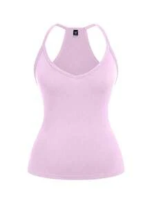 EMERY ROSE Conjunto informal de 3 piezas de talla grande con cuello en V, incluyendo top de tirantes, chaleco y top de entrenamiento para mujer, tops baratos para mujer, paquete de tops de mujer - Multicolor - Ver 4