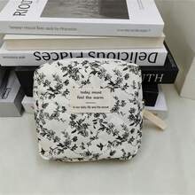 1 Túi đựng mỹ phẩm in hình, Túi đựng mỹ phẩm du lịch xách tay, Túi đựng mỹ phẩm có khóa kéo, Túi đựng đồ dùng cá nhân khi đi du lịch. - màu đen - Xem 12