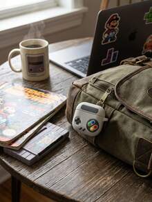 父亲节复古游戏机硅胶保护套，适用于无线耳机 - 兼容大多数第三代/Pro TWS耳机（超薄贴合） - 可爱游戏防震保护套，送给游戏玩家的独特礼物 - 白色 - 查看 5