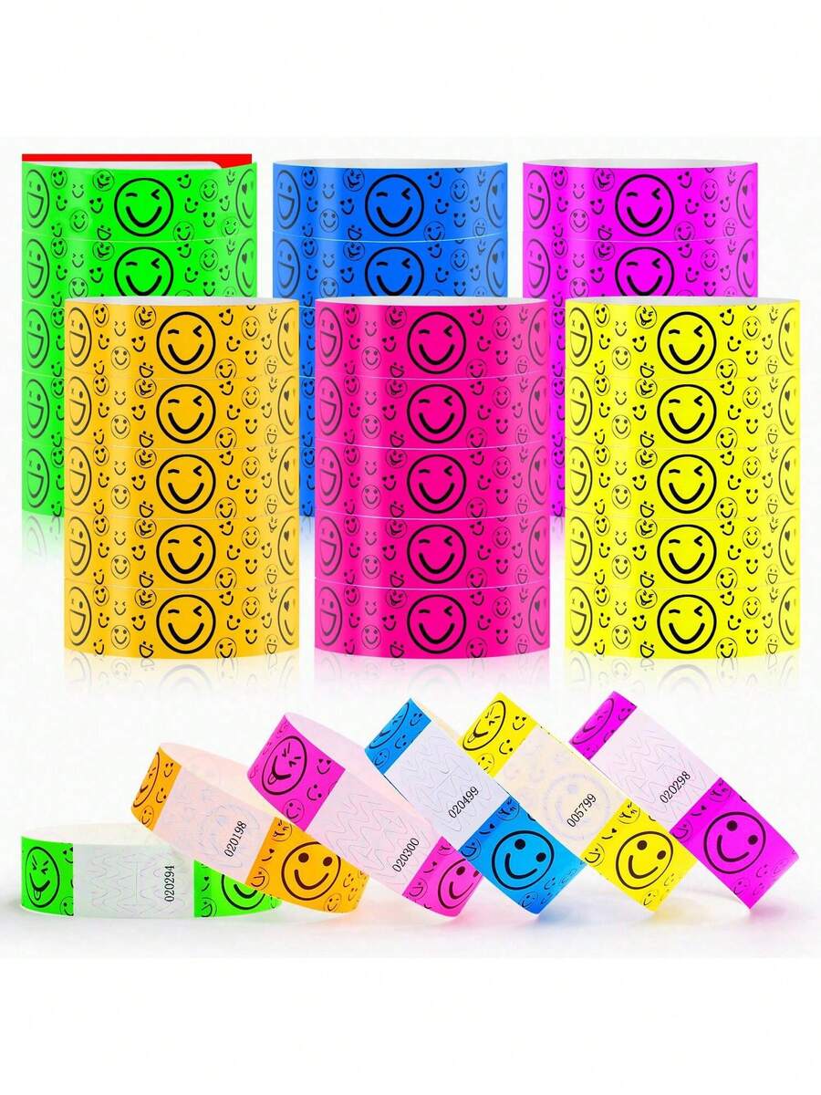 100 chiếc vòng đeo tay neon chống nước, chất liệu giấy, nhẹ, thích hợp cho các sự kiện, tiệc tùng, câu lạc bộ, công viên, buổi hòa nhạc, lễ hội. - Nhiều màu - Xem 1