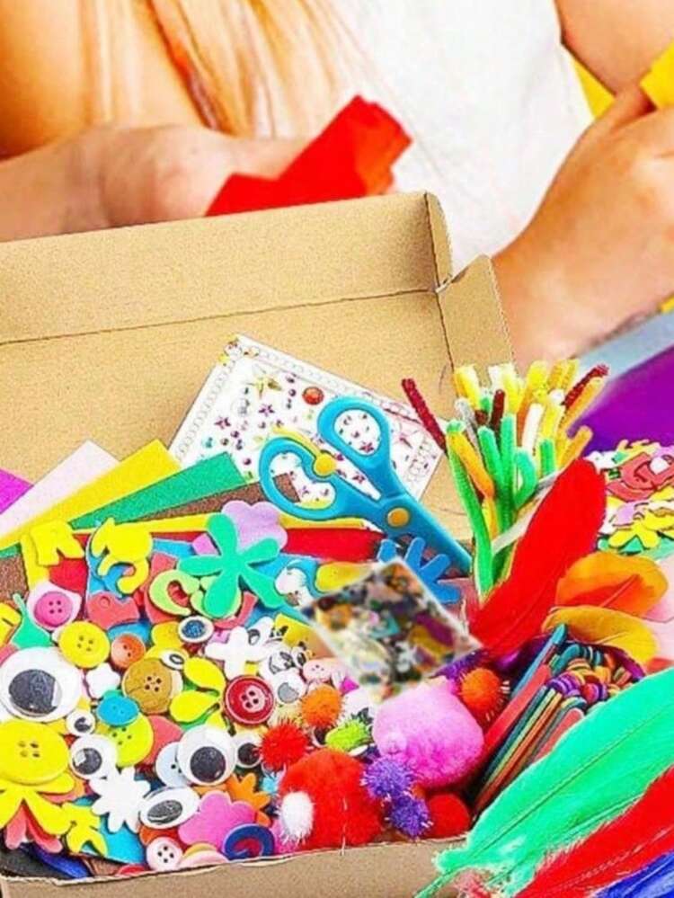 1 pieza Juguete educativo Kit de ensamblaje DIY Manualidades Conjunto creativo hecho a mano para actividad de aprendizaje preescolar Suministros de arte con materiales Regalo de fiesta de cumpleaños - Multicolor - Añade 3