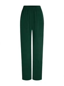 TaskEZ 2pcs V-Neck Short Sleeve Top And Pants Uniform Set, Cleaning Service Outfit - Dark Green - View 7