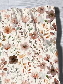 EMERY ROSE Women's Floral Print V-Neck Ruffle Hem Casual Blouse, Suitable For Summer,Summer Top - Multicolor - View 4