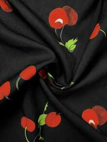 Linhara Plus-Size Women's Woven Casual Vacation Summer Shirt - Black - View 4