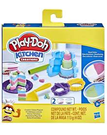Hasbro 橡皮泥套装，课堂趣味烘焙蛋糕套装，包含蛋糕模具、说明书、擀面杖、切模和烤盘，轻松制作，室内游戏，适合3岁以上儿童，派对礼品 - 彩色 - 查看 4