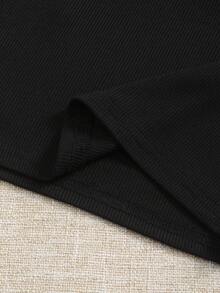 INAWLY 雏菊刺绣女士圆领吊带衫 - 黑色 - 查看 5