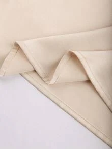 GlowEve 2件套优雅纯色吊带背心和裤子套装，夏季 - 杏色 - 查看 6