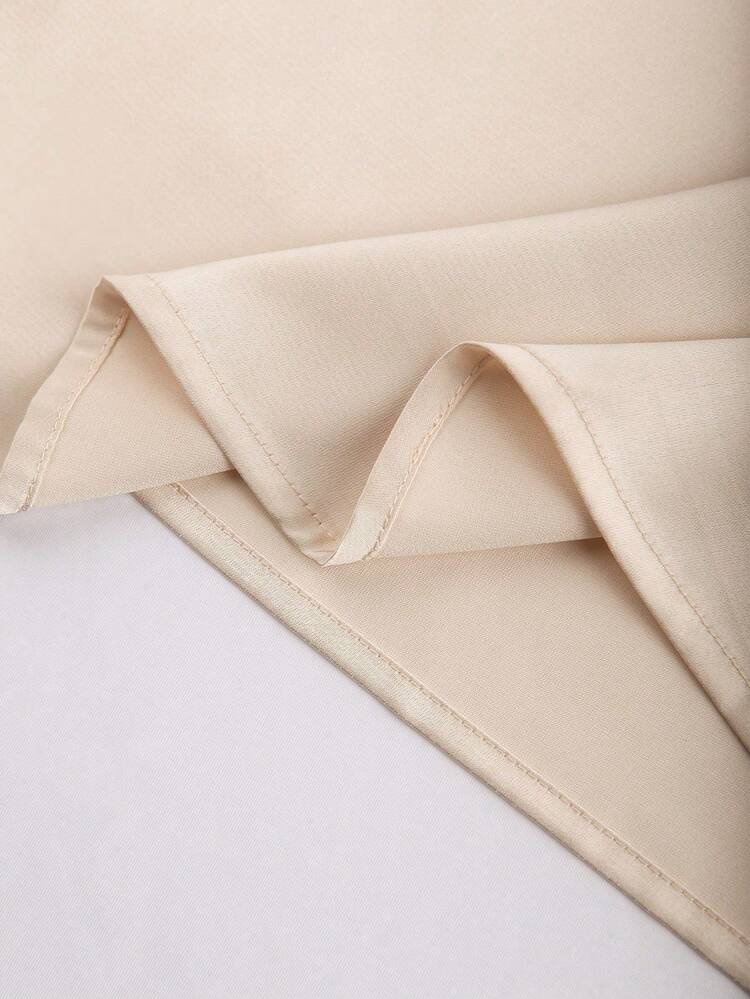 GlowEve 2件套优雅纯色吊带背心和裤子套装，夏季 - 杏色 - 查看 6