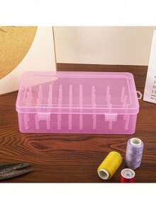 SHEIN 42 Axis Capacity Sewing Thread Storage Organizer, Clear Plastic Embroidery Thread Box, Portable Needlework Carrying Case With Handle, For DIY Sewing & Sewing Supplies - Multicolor - View 14