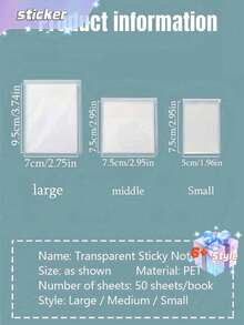150张透明防水便签本，适用于笔记本、学校文具和办公用品，返校必备，防水自粘，半透明便签本带抽取器，非常适合学校和办公室使用，文件整理 | 功能性文具 100/50张装 - 彩色 - 查看 2