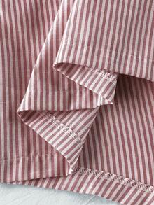 Comfortcana Bộ áo vest và quần short kẻ sọc đỏ cỡ lớn, trang phục thường ngày mùa hè cho lễ tốt nghiệp, tựu trường, trang phục giáo viên mùa thu/đông. - Đỏ - Xem 14