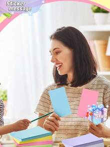 5pcs Colorful Rectangular Solid Sticky Notes - Multicolor - View 4