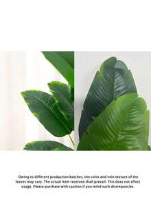 1 planta artificial de plástico, ramas de hojas artificiales, adecuada para bodas, decoración del hogar, regalos, etc. - Verde - Ver 4