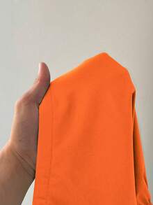 Maweii Mono informal de unicolor con cuello halter para mujer de talla grande - Naranja - Ver 6