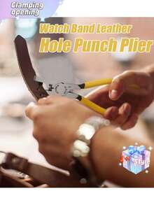 1pc Universal Handheld Belt Punch Tool For Belts, Shoelaces, Watch Straps, Men's Valentine's Day, Valentine's Day Wedding, Birthday, Pliers, Tools, Binder Clips - Yellow - View 5