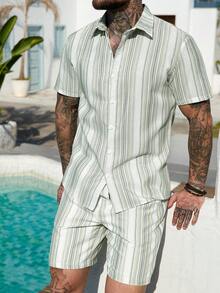 VENTUSAIL Men's Casual Mature Striped Set - Multicolor - View 4