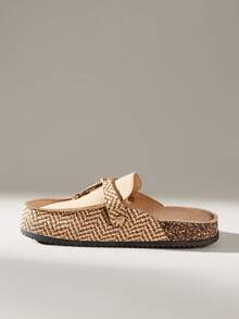 Solecia Women's Striped Casual Slip-On Loafers - Apricot - View 3