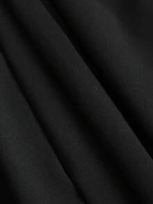 Sweetra Bộ jumpsuit đen thời trang công sở thanh lịch dành cho nữ, có khóa kim loại mới, thắt eo, thích hợp cho việc đi làm. - màu đen - Xem 3