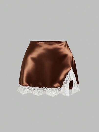 Sweetra Women's New Spring/Summer Vintage High Street Chic Slim Fit Elegant Versatile Comfortable Lace Skirt Pants For Going Out