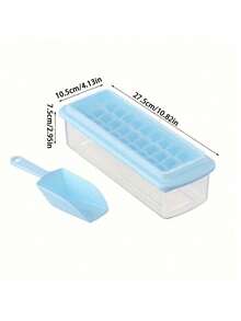 Khay làm đá viên bằng nhựa 33 ngăn có nắp đậy, máy làm đá tự chế, tủ đông nhỏ gọn dùng trong gia đình, khuôn làm đá khối. - Màu xanh bạc hà - Xem 7