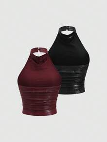 Sweetra Áo hở lưng gợi cảm cổ yếm dành cho nữ mùa hè - Nhiều màu - Xem 2