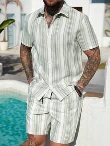 VENTUSAIL Men's Casual Mature Striped Set - Multicolor - View 5