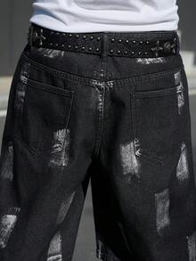 Manfinity EMRG Men's Casual Versatile Everyday Pocketed Denim Capri Pants - Black - View 6