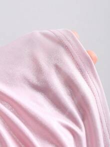 Sweetra Women's Metal Halter Neck Ruched Sexy Versatile Blouse For Dates & Outings - Pink - View 5