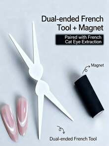 2件套 X形猫眼美甲磁铁套装，打造法式美甲，双头铁片磁性美甲配件工具，猫眼凝胶美甲辅助工具，美甲用品 - 彩色 - 查看 7