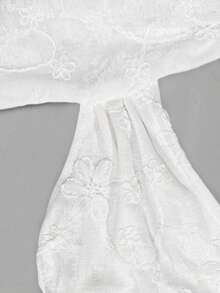 Sweetra Áo hai dây hở lưng cổ yếm màu hồng lãng mạn bằng vải chiffon dành cho nữ, mềm mại và thoáng mát, thích hợp cho mùa hè đi biển. - trắng - Xem 4